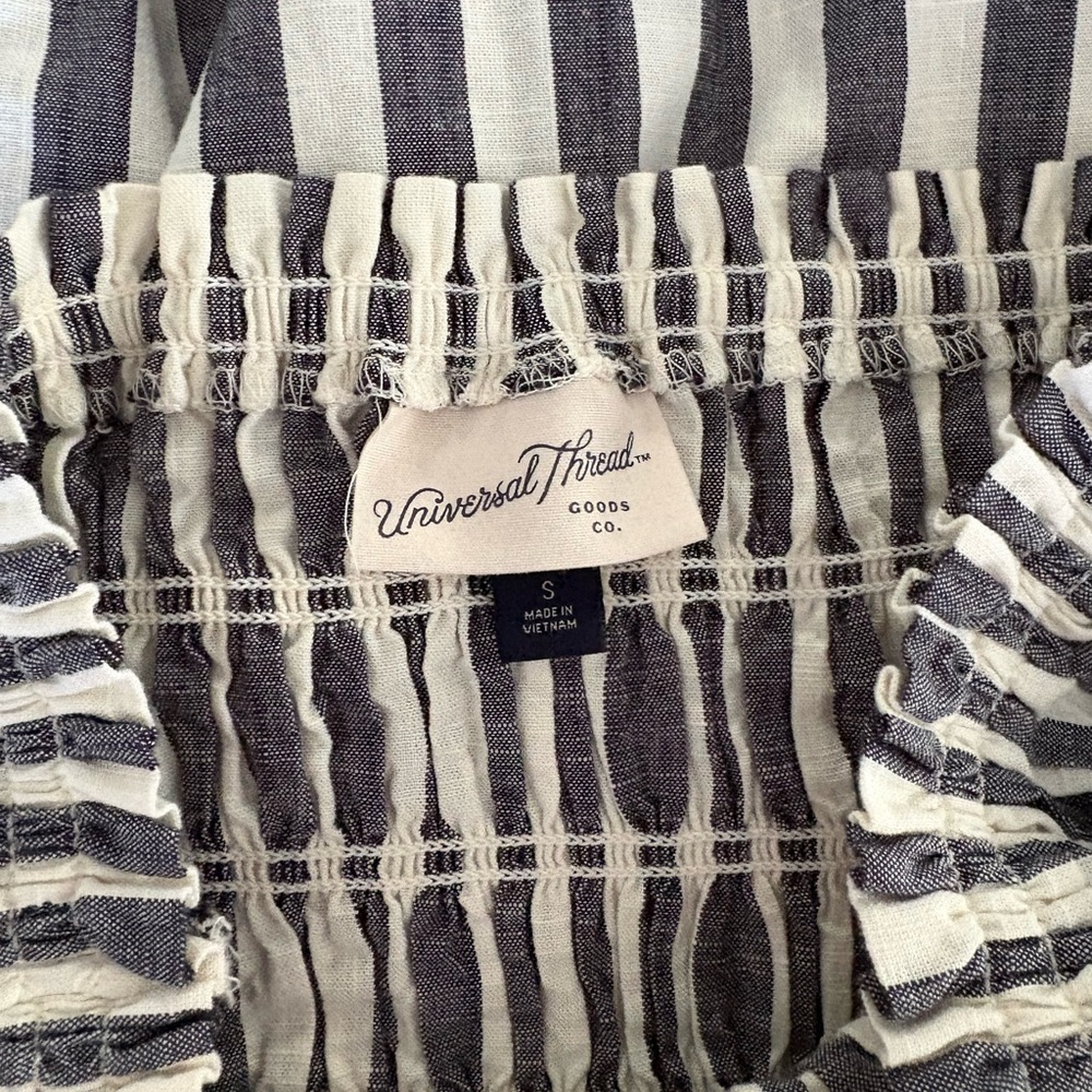 Universal Thread Gray & White Striped Smocked Strapless Maxi - Picture 2 of 5